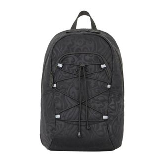 John Richmond Zaino con Motivo Goffrato e Lacci Elastici - - Bags - Uomo - Nero - ONE SIZE