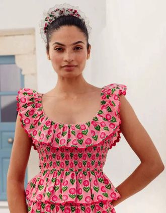 PINK CITY PRINTS Susie Top In Marigold Blush