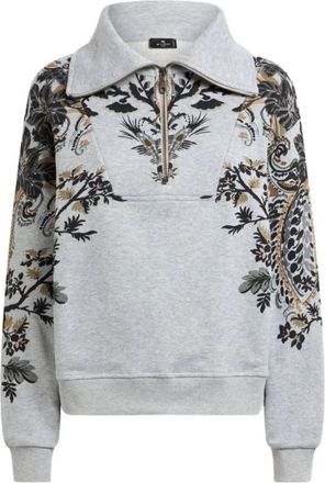 Etro Jersey - Dames - Vesten met rits - Grijs - M - Hoodies & sweatvesten