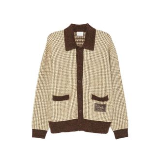 Dr&ocirc;le de Monsieur Waffle-knit Logo-patch Cardigan