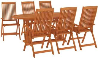 vidaXL Vidaxl - 7 Piece Garden Dining Set Solid Wood Eucalyptus