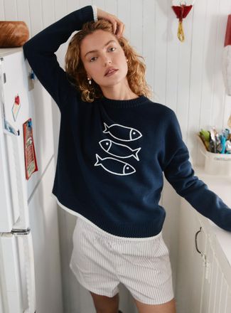 Twik Womens Playful embroidery sweater