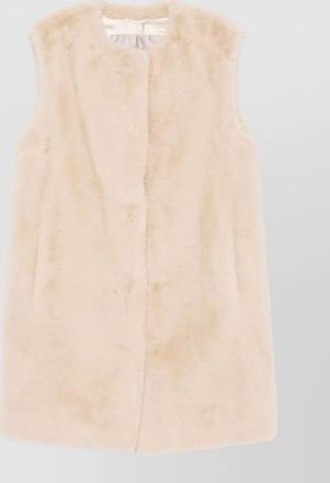 Herno faux fur sleeveless round neck vest