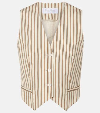 Max Mara Fauno striped cotton and silk vest