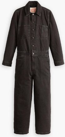 Levi's Womens Levis Iconic Collared Neck Long Sleeve Solid Patterned Jumpsuit in Capturing Mmnts - Black - Size 14 UK