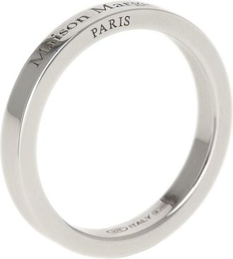 Maison Margiela Logo-Engraved Sterling Silver Ring - Silver