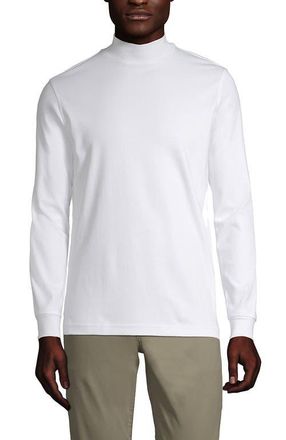 Lands End Cotton Supima Mock Turtleneck in White at Nordstrom, Size Xx-Large