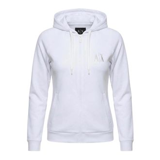 A|X Armani Exchange Fleecejack met rits in gemengde stof - Dames - Hoodies - Wit - XS - Polyester - Hoodies & sweatvesten