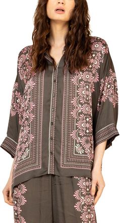Hale Bob Hale Bob Long Sleeve Zaria Woven Blouse