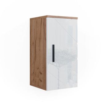 Vicco Armario De Ba&ntilde;o Irma, Blanco Brillo Intenso/roble Dorado, 30 X 59 Cm Con Estante