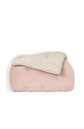 Christy Jaipur Luxury Cotton Velvet Quilted Throw in Dusty Pink at Nordstrom