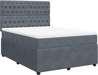 vidaXL Vidaxl - Cama Box Spring Con Colch&oacute;n Terciopelo Gris Oscuro 140x200 Cm