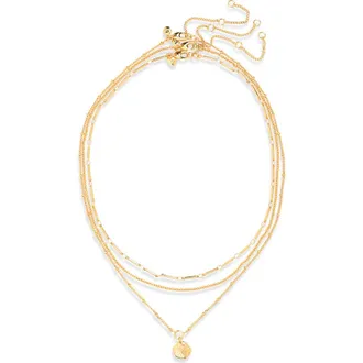 Madewell Sand Dollar Necklace 3-Piece Set in Antique Gold at Nordstrom