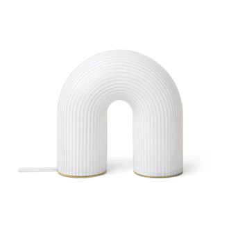 Ferm Living Ferm-living L&aacute;mpara De Sobremesa Vuelta Vidrio Opalino Lat&oacute;n