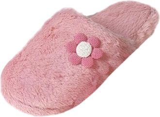Generic Winter Indoor Outdoor Non Slip Slippers with Small Floral Design Soft Thick Sole for Women and Men Comfortable Shoes (6)