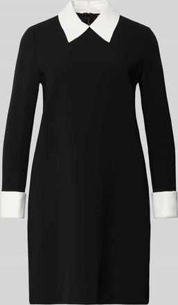Max Mara Tailliertes Cocktailkleid mit Kontrast Manschetten Modell BRAVO in Black, Gr&ouml;&szlig;e 42