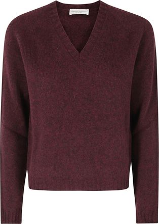 Roberto Collina Bordeaux Scollo V ML Wool-Blend Sweater