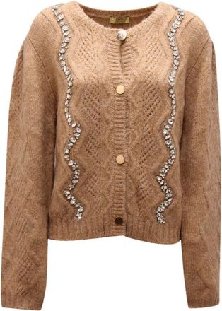 PHO Firenze Truien & Vesten, Dames, Beige, L, Wol, Cardigan 4322056