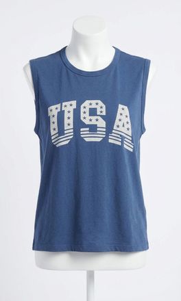 Z Supply Stars And Stripes Muscle Tank In True Navy