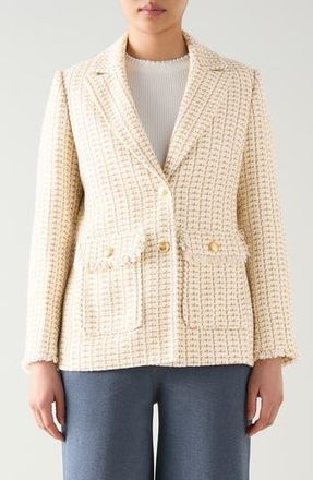 L.k. Bennett Julia Tweed Jacket in Camel Multi at Nordstrom Rack, Size 8 Us / 12 Uk