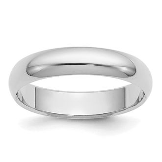 Diamond2Deal Platinum 4mm Half Round Wedding Band Ring