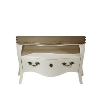 Robin des Bois Mueble de televisi&oacute;n 1 caj&oacute;n con encimera de roble blanco