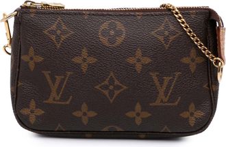 Louis Vuitton Pre-owned Womens Mini Pochette Monogram Chain - Brown Textile - One Size