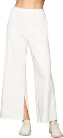 Melloday Side Split Wide Leg Knit Pants in Bone at Nordstrom, Size X-Large