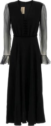 Valentino Garavani Abito lungo con scollo a V - Nero