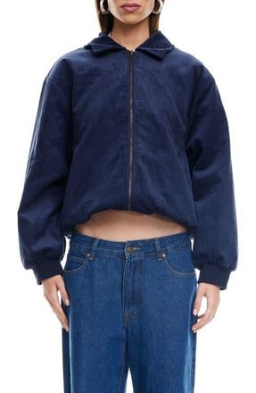 Lioness Corduroy Bomber Jacket in Midnight at Nordstrom, Size X-Large