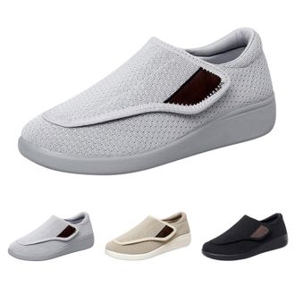 Generic Extra Wide Fit Diabetic Shoes for Men Easy Close Orthopedic Shoes Casual Breathable Sneakers with Adjustable Slip On Walking Sneakers for Swollen Feet