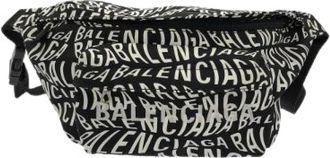 Balenciaga Pre-owned Belt Bags, male, Black, Size: ONE SIZE Pre-owned Logo Wave Wheel Belt Pack Nylon Waist Bag
