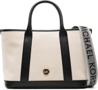 Michael Kors medium Luisa tote bag - women - Cotton/Calf Leather - One Size - Neutrals