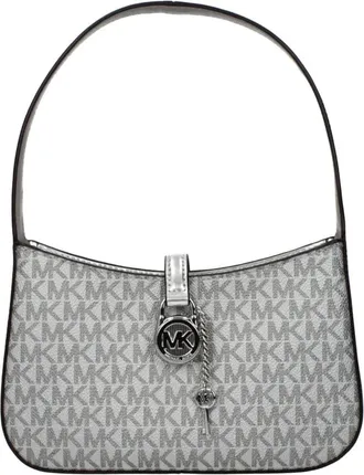 Michael Kors Handbags, female, Gray, Size: ONE SIZE Fabric Handbag with Textured Finish