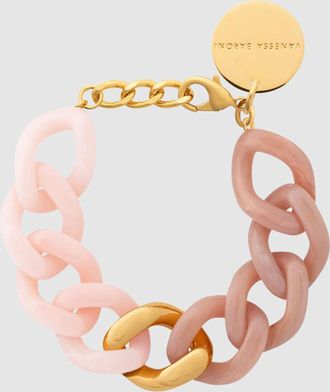 Vanessa Baroni Bracelet Flat Chain 2 Color W Gold Blush Marble Peach Sorbet