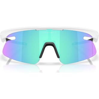 Oakley Gender Inclusive Rslv Lite 50mm Rectangle Sunglasses in Matte White /Prizm Sapphire at Nordstrom