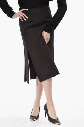Fendi Gonna a Trapezio in Lana con Spacco Posteriore Fendi