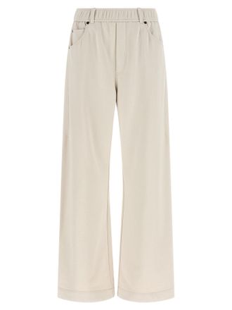 Brunello Cucinelli Beige Cotton Athletic Womens Pants