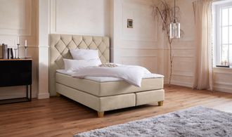 HOME AFFAIRE Boxspringbett »Harmones hoch« in 3 Breiten, Härtegrad auch im Mix mit je 1 Matratze in H2 und H3