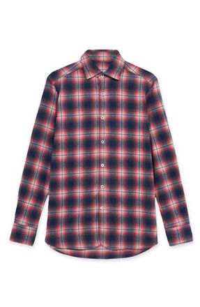 Fortela Check Flannel Shirt in Red at Nordstrom, Size Xx-Large Eu