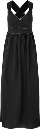 Notes du Nord Maxi Jurk - Dames - Maxi kleedjes - Zwart - XL - Linnen - Kleedjes