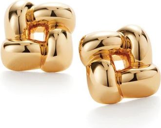 JENNY BIRD Small Woven Square Earrings in High Polish Gold at Nordstrom