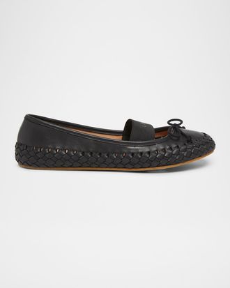 Chlo&eacute; Millie Woven Edge Leather Ballet Flats