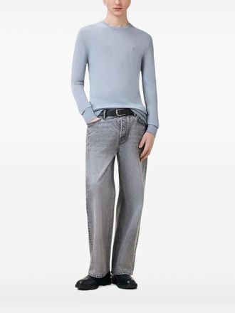 AllSaints Mode logo-embroidered crew-neck sweater - Blue