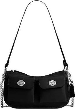 Coach Twin Turnlock Waverly Bag Silver Black CDZ20-LHBLK