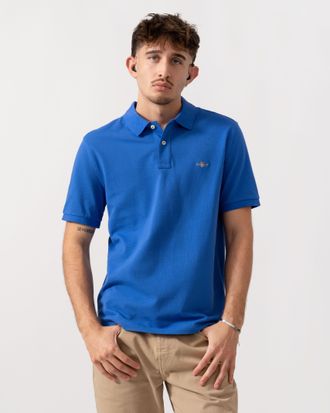 GANT Mens Short Sleeve Polo in Sky Blue Cotton - Size X-Large