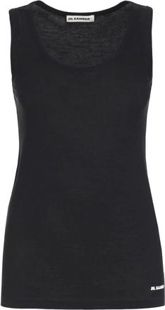 Jil Sander Cotton tank top - Dames - Tops zonder mouwen - Blauw - XS - Katoen - Tops