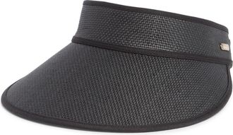 Calvin Klein Straw Visor in Black at Nordstrom Rack
