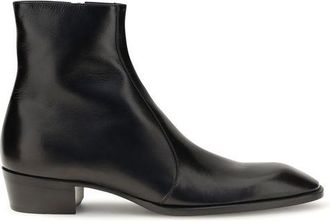 Saint Laurent Black Calf Leather Bos Taurus Ankle Mens Boots