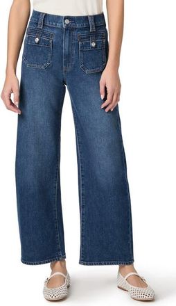 Paige Arellia Button Patch Pocket High Waist Ankle Barrel Jeans in Paradox at Nordstrom, Size 24